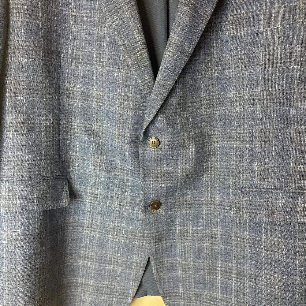 Apt. 9 Men’s Blue Plaid 2-Button Notch Lapel Blazer Sport Coat 54R